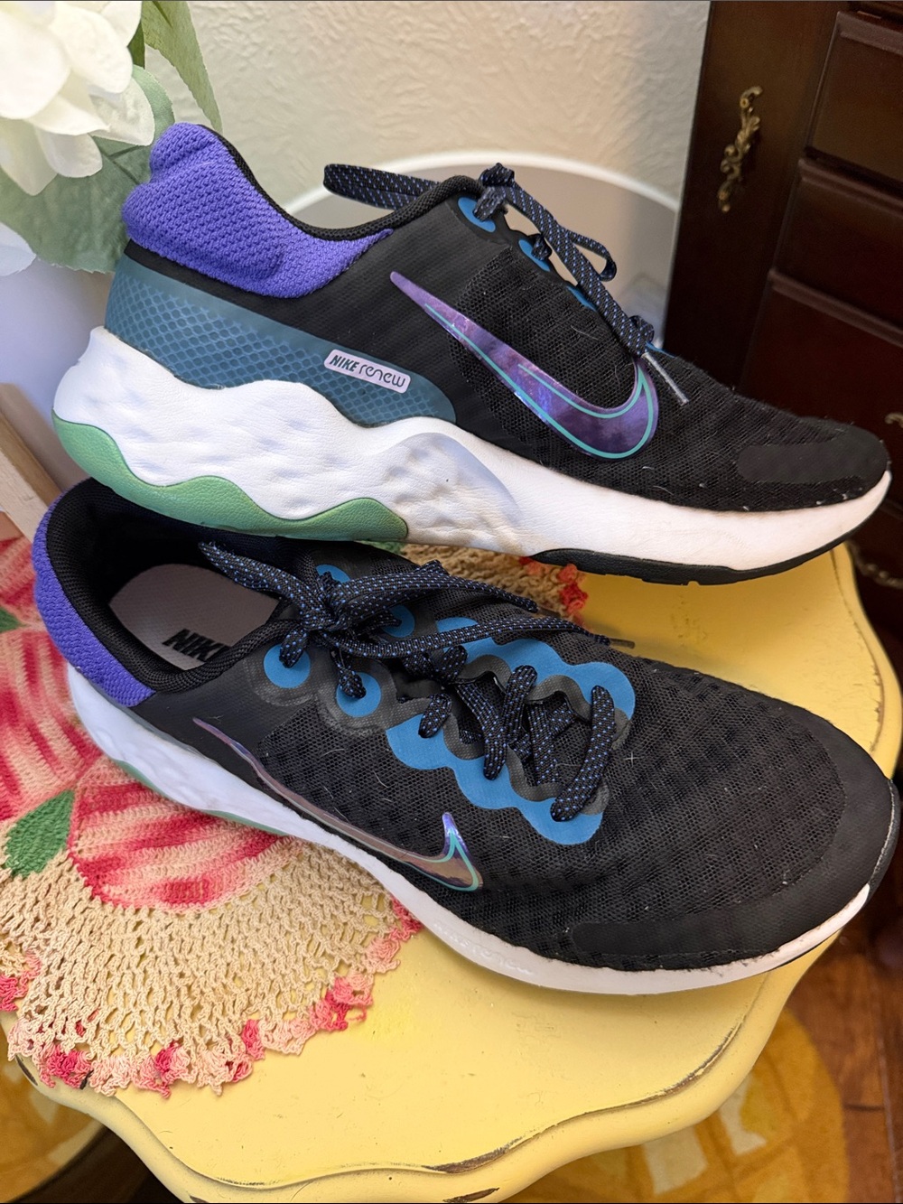 🏃‍♀️🏃‍♀️🏃‍♀️BOGOHO🏃‍♀️🏃‍♀️🏃‍♀️Nike Black Sneakers with Purple Accents-10